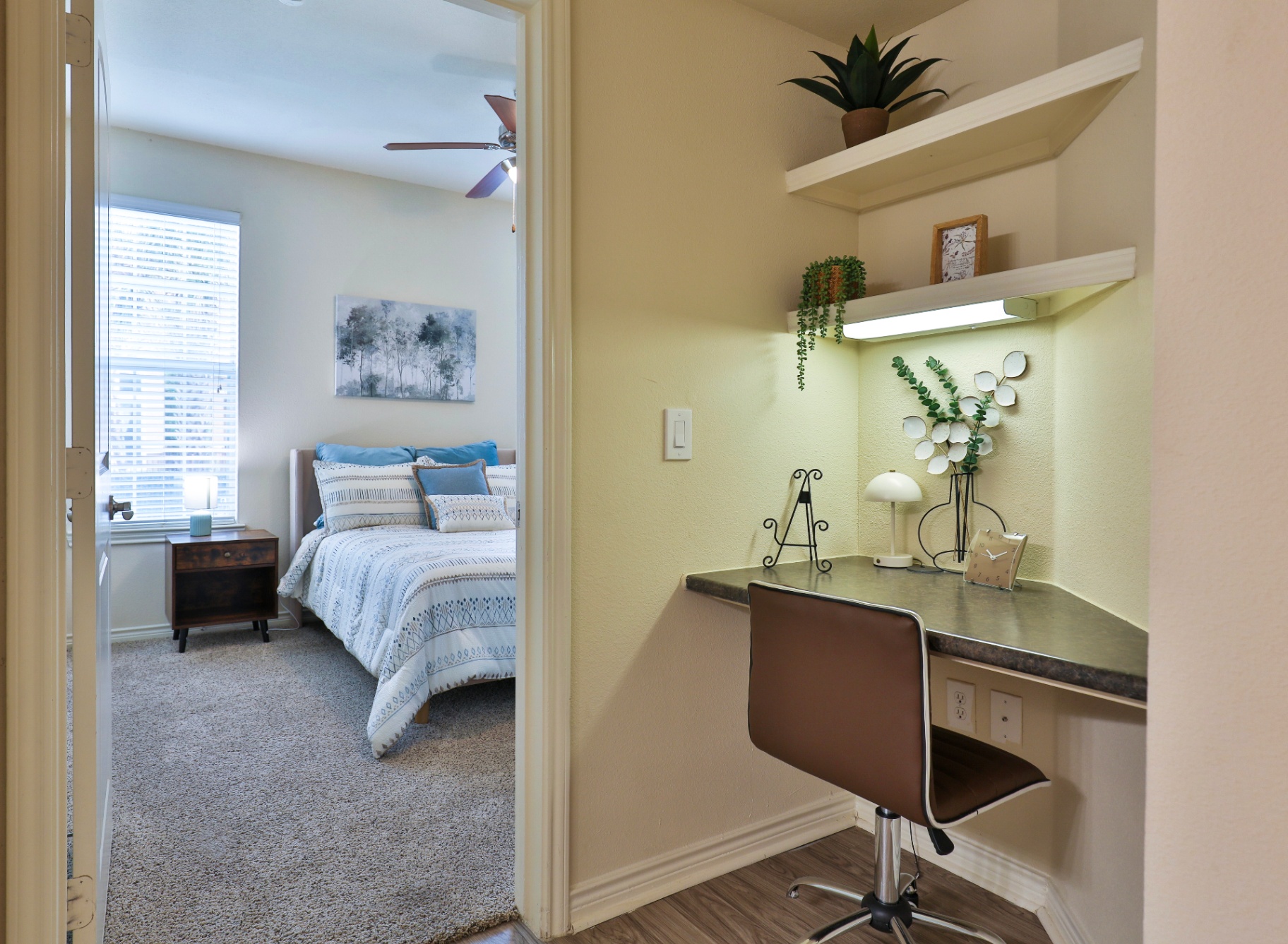 Bedroom & Built-In Workspace